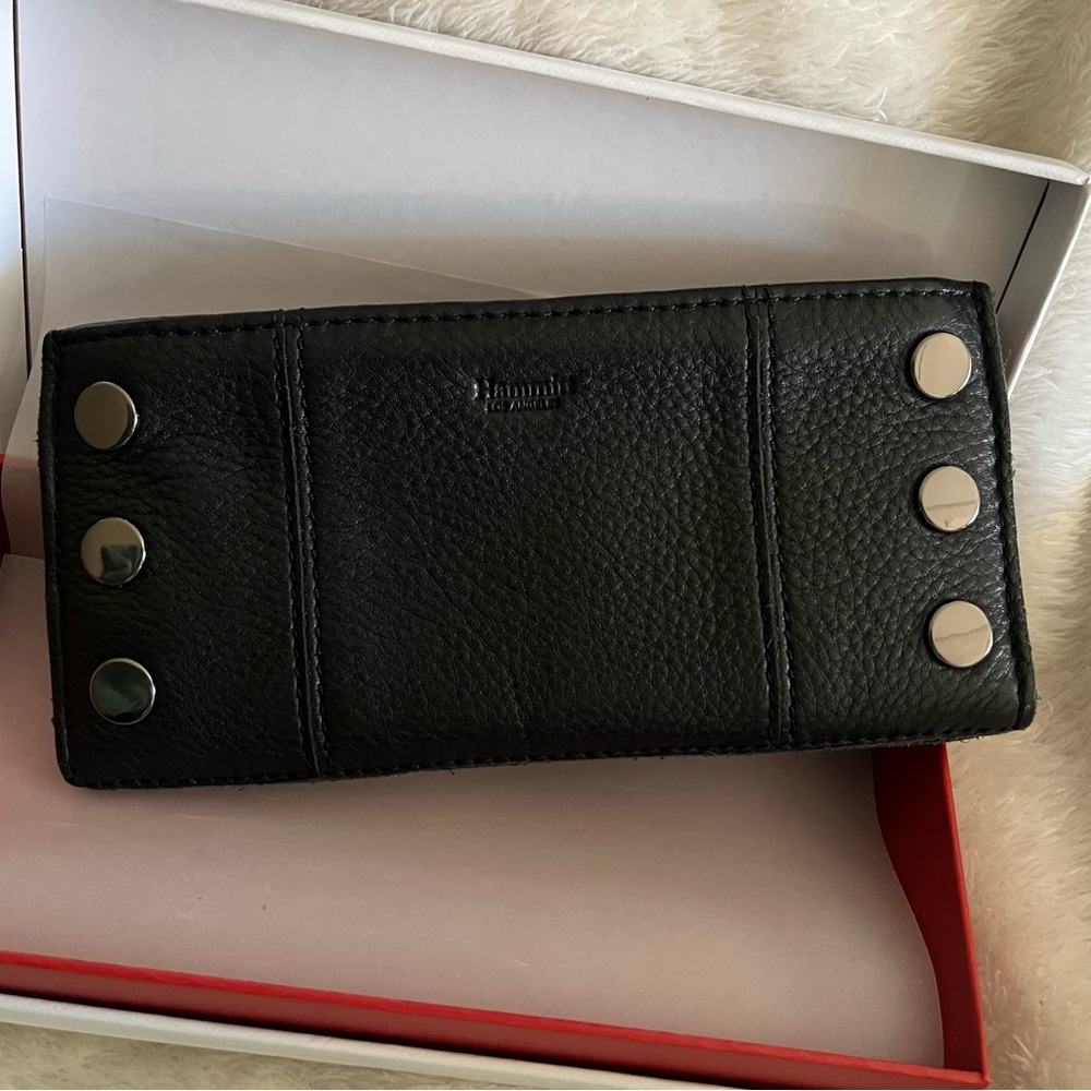 Hammitt Black Wallet with Silver Accents